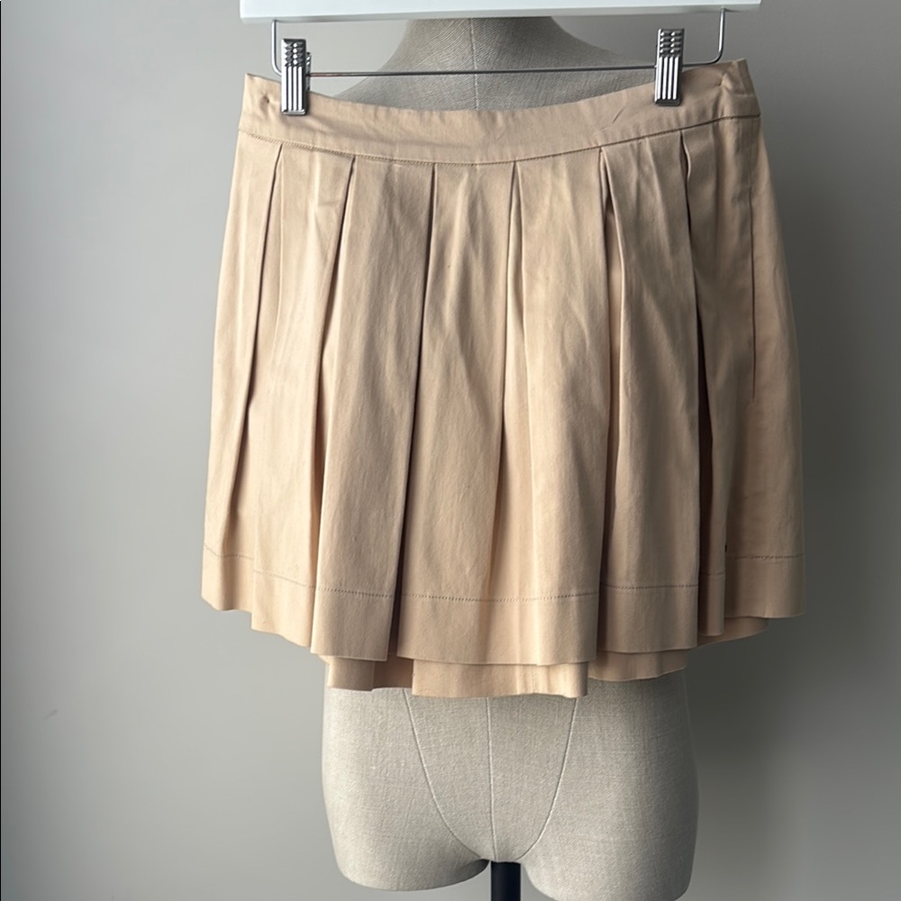 Kidsmadehere Skirt Womens Small Tan Pleaded Mini High school Brittney Cotton